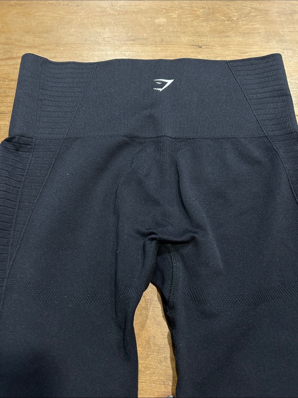 Gymshark Black Seamless 7/8 Leggings Cutout Mesh Ribbed High Waist XS - Picture 7 of 7